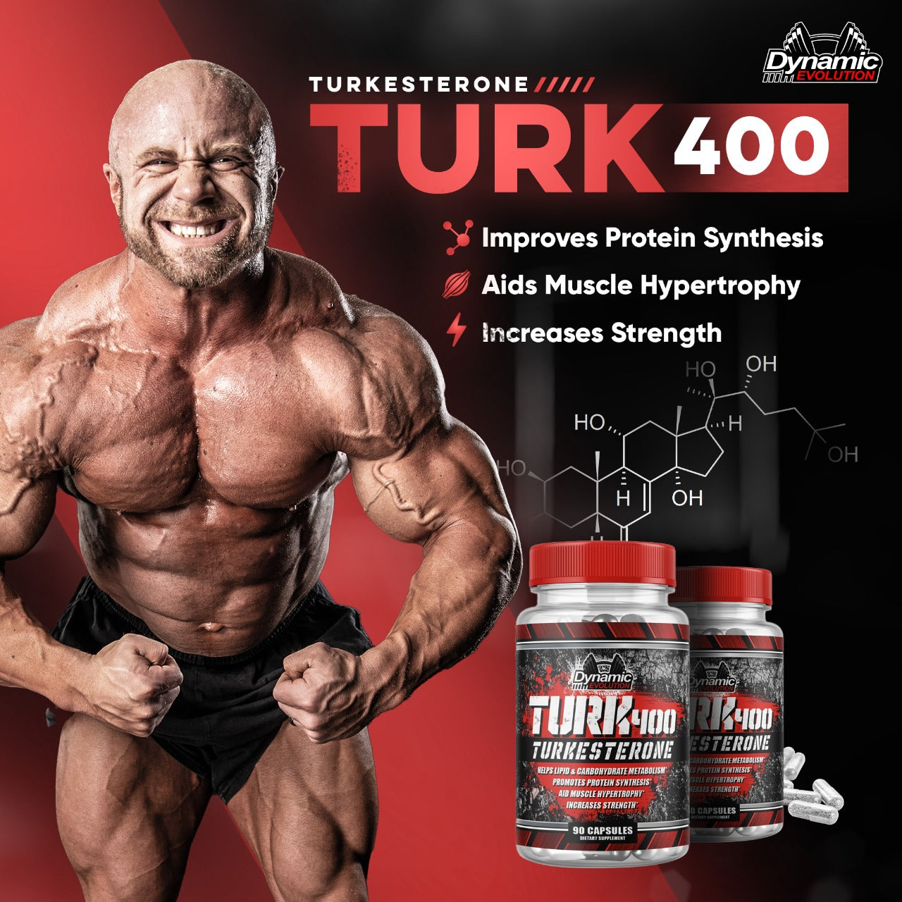 Bigger By The Day Muscle Builder With Turkesterone TURK 400 - Turkesterone - 90 CAPS (#1 SELLING MUSCLE BUILDER!)